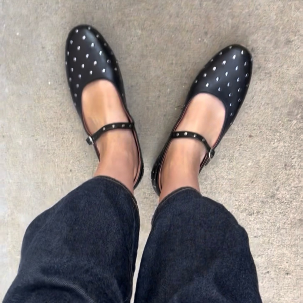 Bared Footwear - Black Mary Jane flatswith Silver Studs